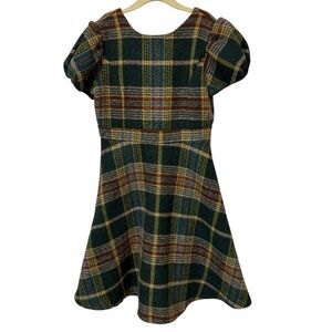 Ivy City Co Holly Plaid Puff Sleeve Girls Dress 9/10 - Green, Red, Yellow, Blue